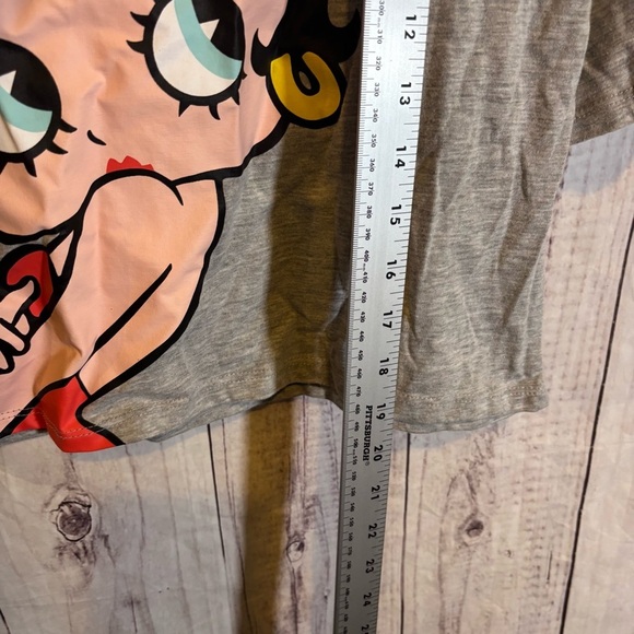 Betty Boop Cartoon Short Sleeve cropped Graphic Print T-Shirt Large - Picture 5 of 6